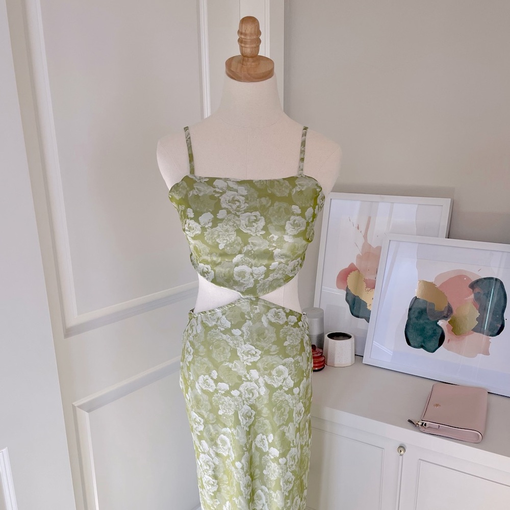 RAHI | Emilea Floral Cutout Maxi Dress | Green